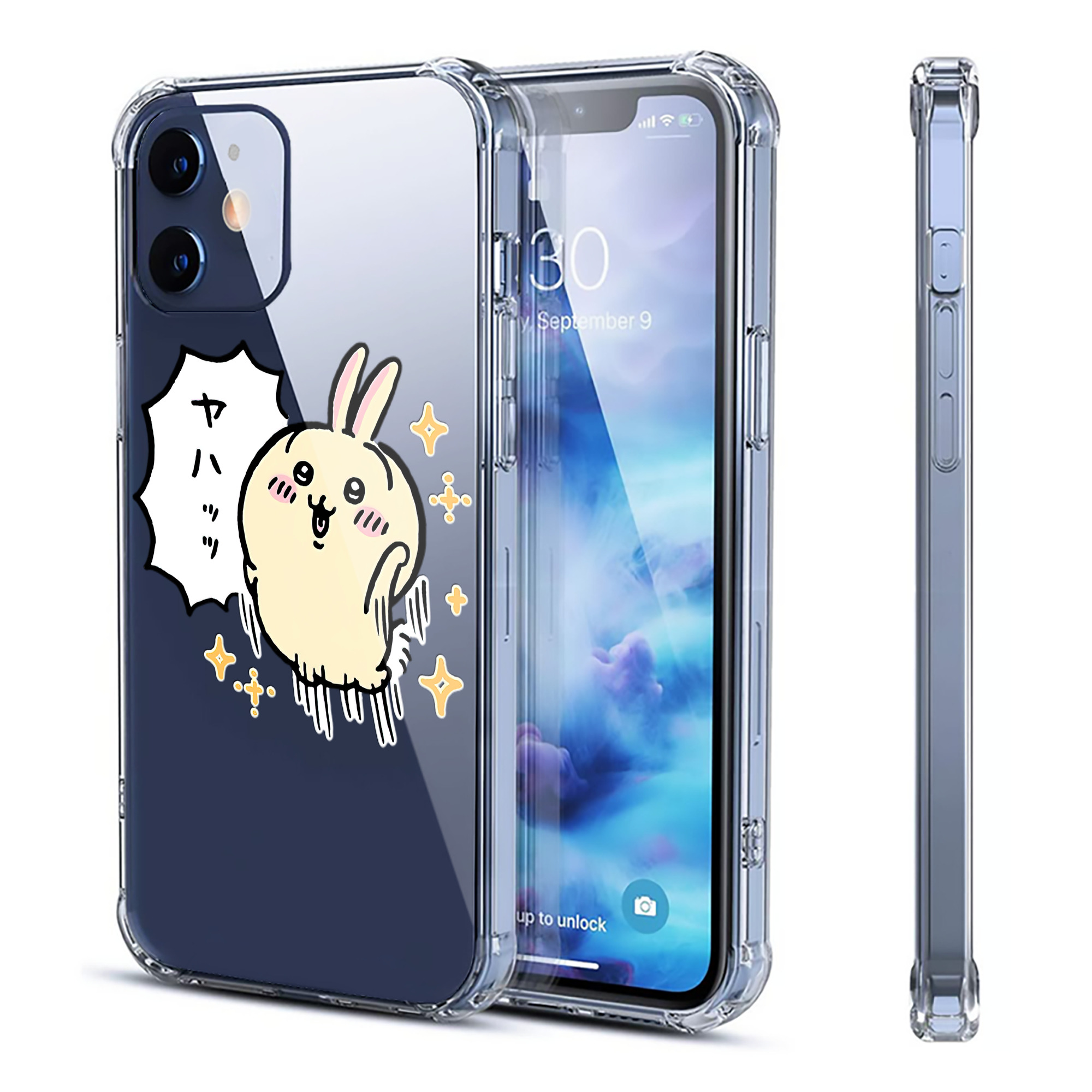 （画像用） ちいかわ うさぎ Chii-kawa usagi 【iPhone 12シリーズ対応】透明スマホケース（クリアソフトケース）